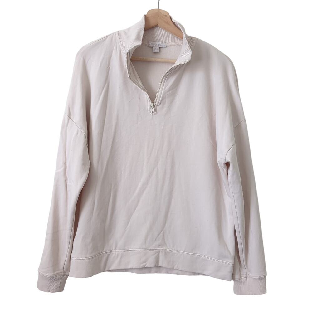 Barefoot Dreams‎ Womens Top Pullover Sweatshirt Large Soft Cozy Loungewear Cream